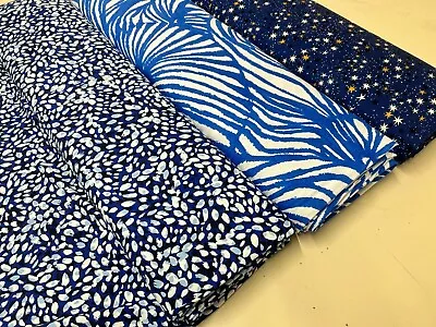 Jersey Fabric Floral Stars Stretch Material Dress Skirt 150cm Cotton Viscose • £27