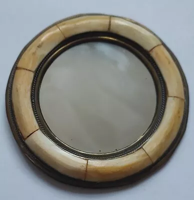 Vintage Handmade Art Moroccan Brass Wall Bone Camel Mirror Decoration Round Crea • $77