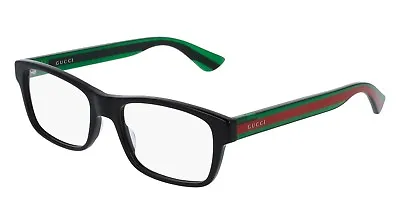 $269.95 • Buy New GUCCI EyeGlasses Square Black Green Red Stripe Full Rim Frame GG 0006O 002