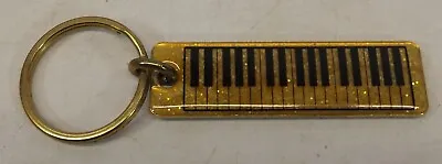 Gold Glitter Piano Keys Music Keyboard Charms Keyring • $5