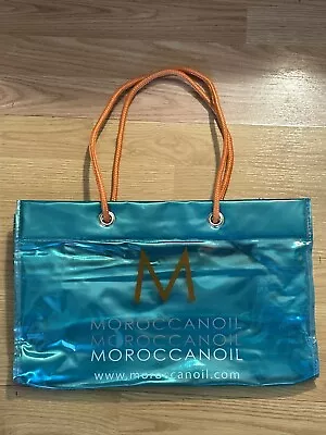 Moroccan Oil 10”X15” Turquoise Orange Large Vinyl Tote Bag Beach  Travel • $20
