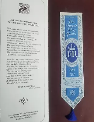 £5 • Buy Queen Elizabeth II Silver Jubilee 1977 - Cashs Commemorative Woven Silk Bookmark