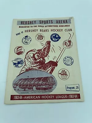 1964 Providence Reds V Hershey Bears AHL Hockey Program Ed Giacomin 3/21 • $25