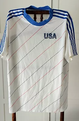 Vtg Adidas  Us United States Usmnt Soccer Jersey Football Shirt 1984 Olympics • $12.50