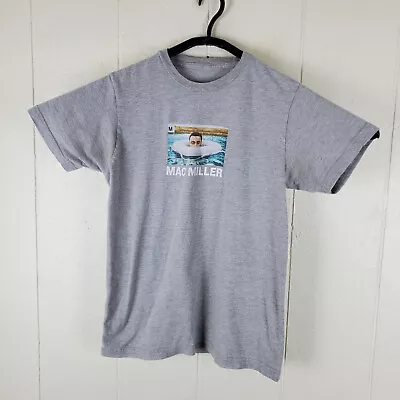 Mac Miller Shirt Mens Medium Gray Graphic Crew Neck Short Sleeve Swimming Pool • $17.88