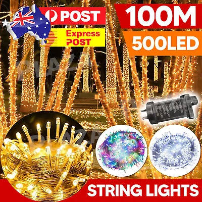 100M 500LED String Lights Warm White Christmas Fairy Wedding Garden Waterproof • $29.95