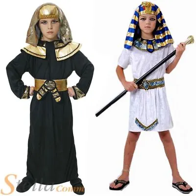 £11.49 • Buy Kids Boys Pharaoh Egyptian King Book Week Historic Fancy Dress Costume Outfit