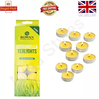 Citronella Tealight Candles Outdoor Garden Home Mosquito Fly Insect Repellent • £2.98