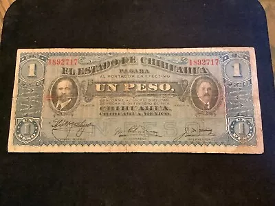 Mexico 1914 Revolution 1 Peso Banknote. N1118 • $1.99