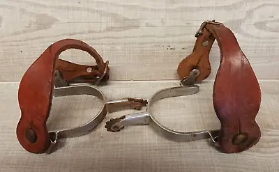 Vintage Western Cowboy Spurs With Leather Straps • $85