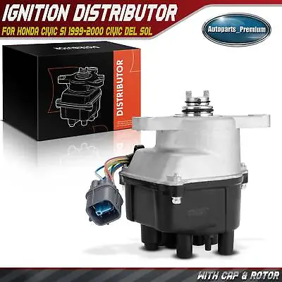 Ignition Distributor With Cap & Rotor For Honda Civic Del Sol 96-97 1.6L VTEC • $72.99
