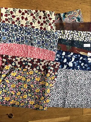 Tana Lawn Liberty Fabric Scrap Bags 12 Prints In Various Colours And Sizes. • £3.95