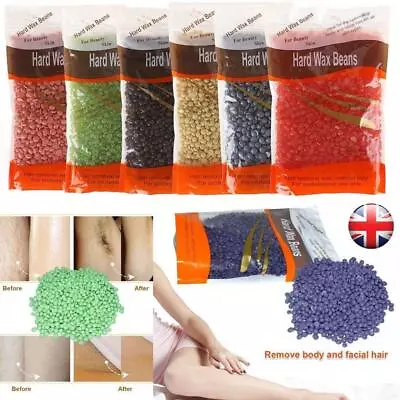 100g HARD HOT WAX BEANS Beads Waxing Hair Removal Kit Warm Pot Depilatory Film • £2.97