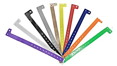 Wristbands Vinyl Plain 16mm Colours Avail L Shaped Events Security Stud Plastic • $55.95