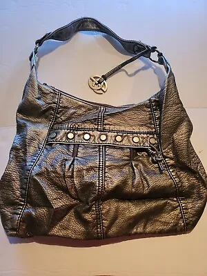 Red By Marc Ecko Handbag Women Medium Silver Faux Leather Shoulder Bag Excellent • $24.99