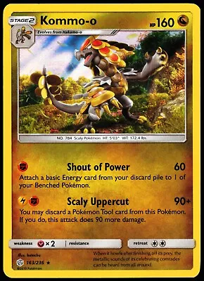 Kommo-o - 163/236 Cosmic Eclipse Holo Rare Pokemon - NM/MINT • $1.75