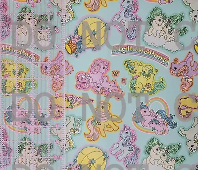 Custom Printed Faux Leather Vinyl Roll My Little Pony Mint Green Vintage 12x54 • $10.44