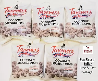 Taveners Coconut Mushrooms 5x 120g Packs Sweets Pick Mix Retro Candy Party • £12.49