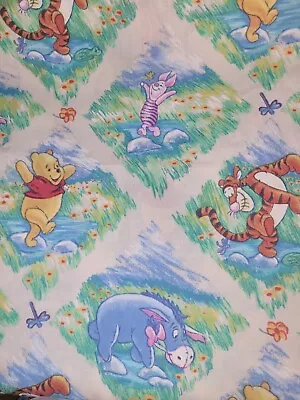 Vintage Rare Winnie The Pooh Disney (2) Curtain Panels Unique Print 80x63  • $30