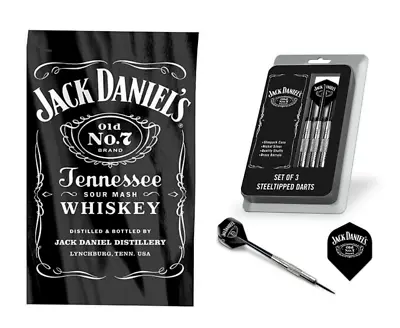 JACK DANIEL`S FULL LABEL LOGO CAPE FLAG OLD No7 & DARTS SET • $41.95