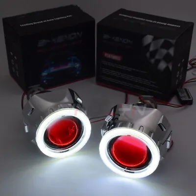 2.5'' Bi-xenon Projector Lens Headlight W/ Angel Eye Halo & Devil Demon Eyes • $66.49