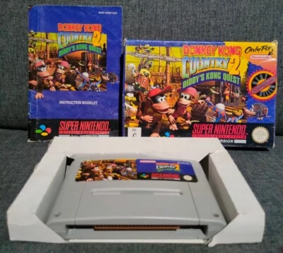 $110.99 • Buy Donkey Kong Country 2: Diddy’s Kong Quest + Box + Manual +Insert Nintendo SNES
