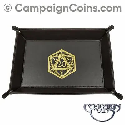 $16.45 • Buy D20 DICE TRAY Crits Or Fails RPG Foldable Collapsible Die Roller Campaign Coins