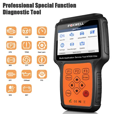 Foxwell NT650 Elite OBD2 Auto Diagnostic ABS SRS SAS 21 Reset Functions Scanner • $159