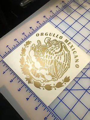 Orgullo  Mexican Decal Aztec Vinyl Gold Monogram Bumper Sticker  Truck Window • $6.99