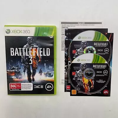 Battlefield 3 III Xbox 360 Game + Manual PAL 06n3 • $6.95