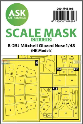 ASKM48108 1:48 ASK/Art Scale Mask - B-25J Mitchell Glazed Nose (HKM Kit) • $15.99