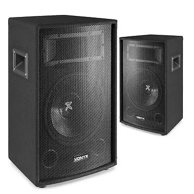 Pair Of Vonyx 12   Passive PA Speakers Sound System Package 1200 Watt UK Stock • £239