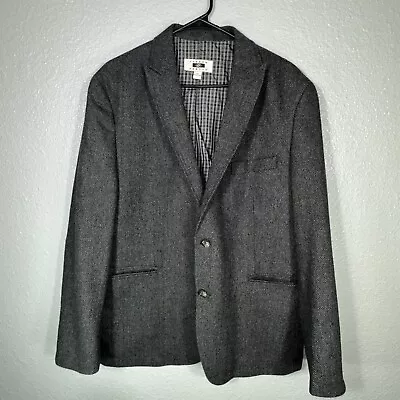 Joseph Abboud Sports Coat Blazer Mens XL Elbow Patch Gray 2 Button Jacket Wool • $61.06