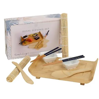 Noble Nest Premium Bamboo Sushi Serving Kit 11 Piece Set Includes Bamboo Tray + • $23.34