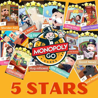 Monopoly Go 4Star ⭐️⭐️⭐️⭐️/5 Star ⭐️⭐️⭐️⭐️⭐️Stickers ⚡️Same Hour Delivery⚡️ • $11.99