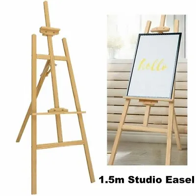 Large 1.5M Wooden Pine Tripod Studio Canvas Easel Artist Art Stand Craft Display • £12.99