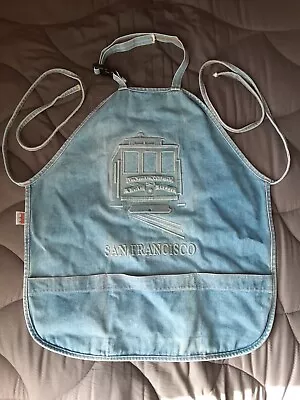 Vintage San Francisco Trolley Denim Apron Embossed Made In USA • $10