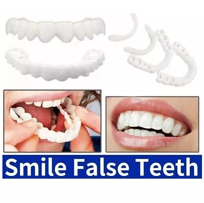Snap On Bottom &Upper Lower False Teeth Dental Veneers Dentures Fake Tooth Smile • $30.05