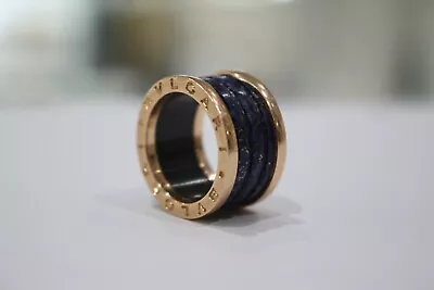 BVLGARI Ring Lapis Lazuli B.Zero1 4-Band EU52 18K 750 Rose Gold • $1759