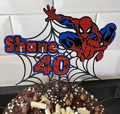 Personalised Cake Toppers Spider-Man Spiderman Birthday Marvel Superhero • £7.99