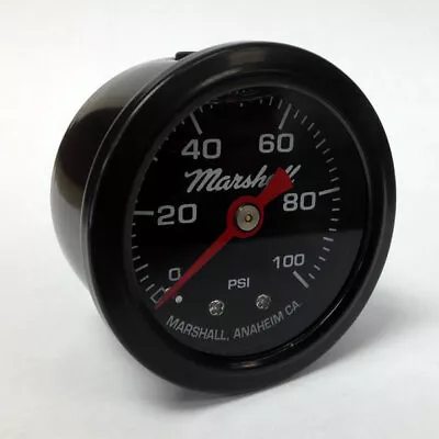 Marshall 1.5  Direct Mount Filled Fuel/Oil Pressure Gauge Black Dial LBB00100 • $23.99