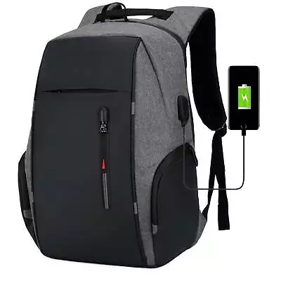 Men Boy Laptop Backpack Waterproof Large USB Rucksack Business Travel School Bag • £12.99