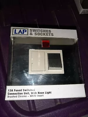 Lap 13 Amp Fused Switched Connection Unit With Neon Light Brushed Chrome... • £3.99