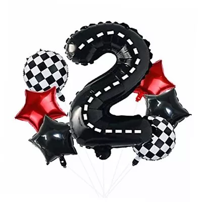 Race Car Birthday Balloons Decorations Two Fast Birthday Decorations Black 2 • $13.31