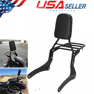 Backrest Sissy Bar Luggage Rack For Kawasaki Vulcan 900 VN900 1996-2018 VN2000 • $88.34