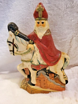 $75 • Buy GORHAM VAILLANCOURT FOLK ART 1987 St. Nicholas On Horse 7 Tall VFAC-9