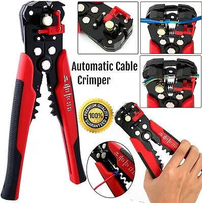 Automatic Cable Wire Crimper Crimping Tool Stripper Plier Cutter Self Adjustable • £7.89