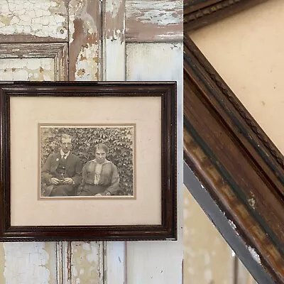 C1930s  ANTIQUE Tortoiseshell Wood Distressed Picture Frame  GOOD OLD LOOK • £32.78