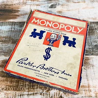 Vintage 1936 Monopoly Board Game - Incomplete No Game Board Replacement Parts • $24.95