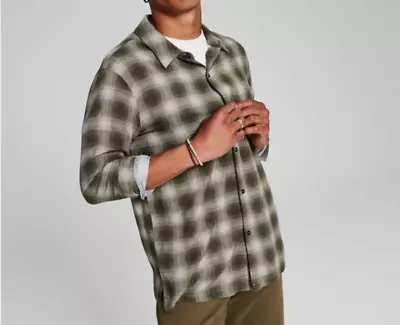 And Now This Mens Brushed Flannel Plaid Shirt - Olive Plaid - NWT - Size XL • $13.99